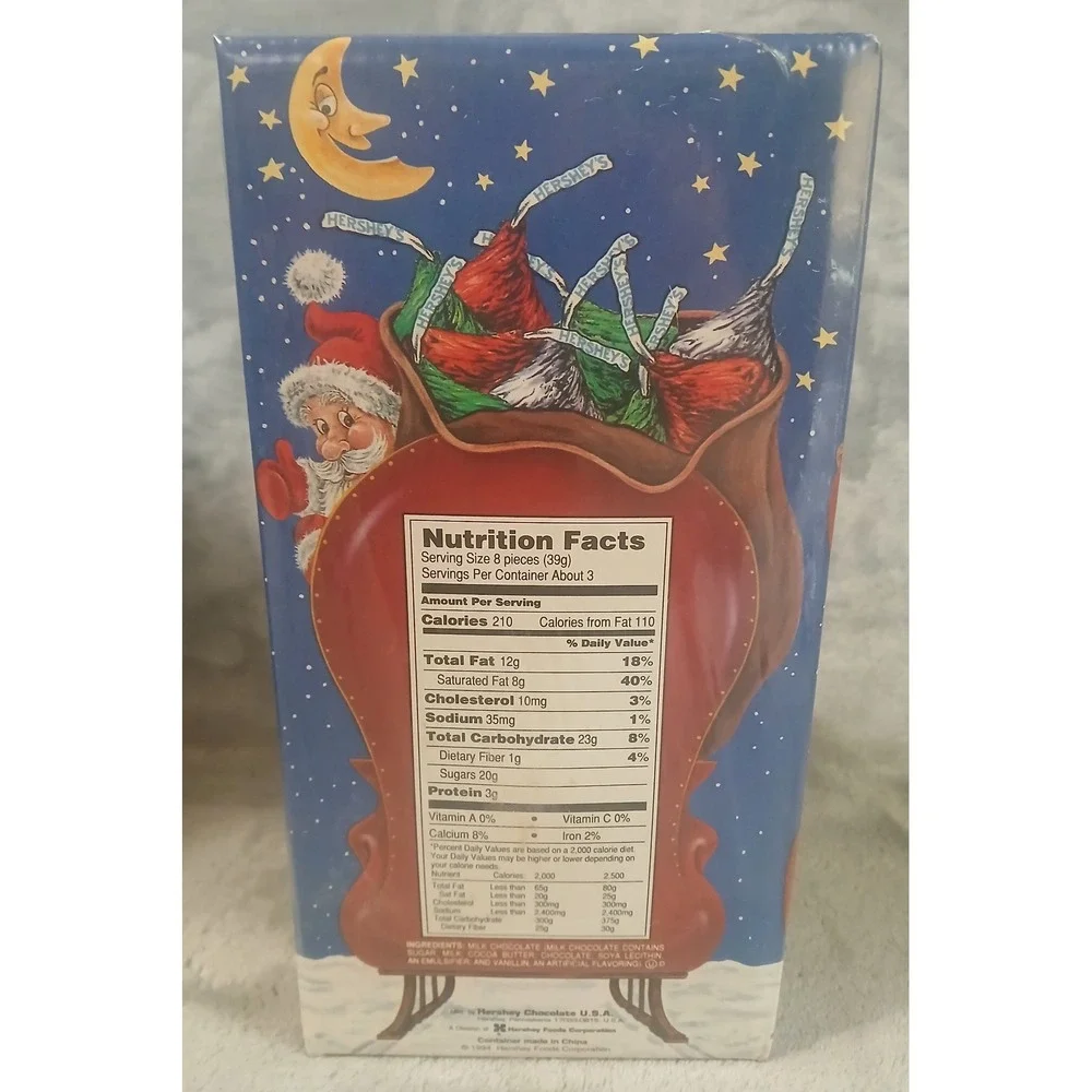 Vtg 1994 Hersheys‎ Santa Candy Dish Sealed with Kisses Christmas Figurine READ